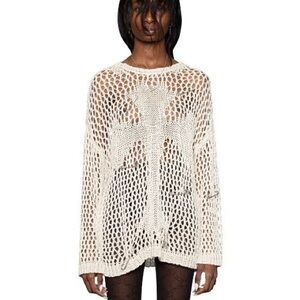 Racer Worldwide Cross Knit Sweater Pink L